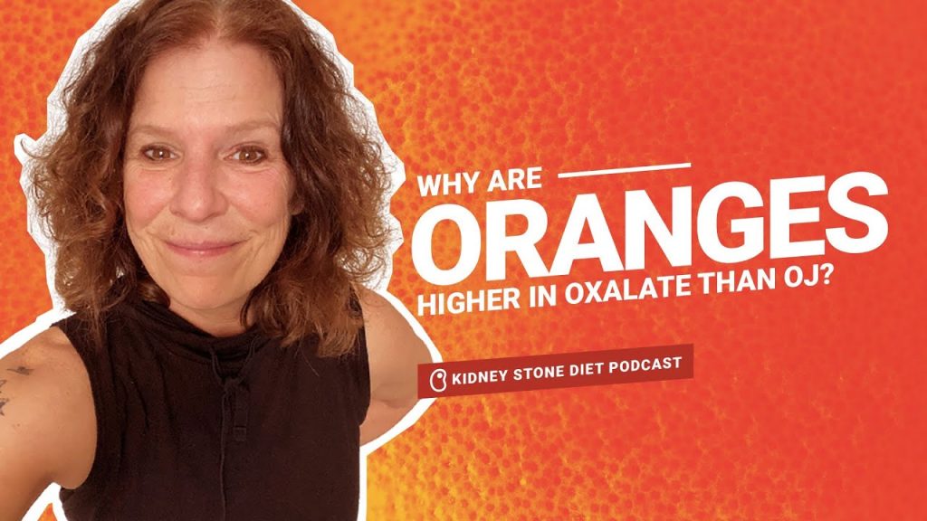 Why do oranges have more oxalate than orange juice?